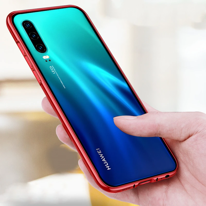Manderm Cell Phone Case For Huawei P30 Pro Mate 20 20X Tempered Glass Transparent Business Protective Anti-shock |