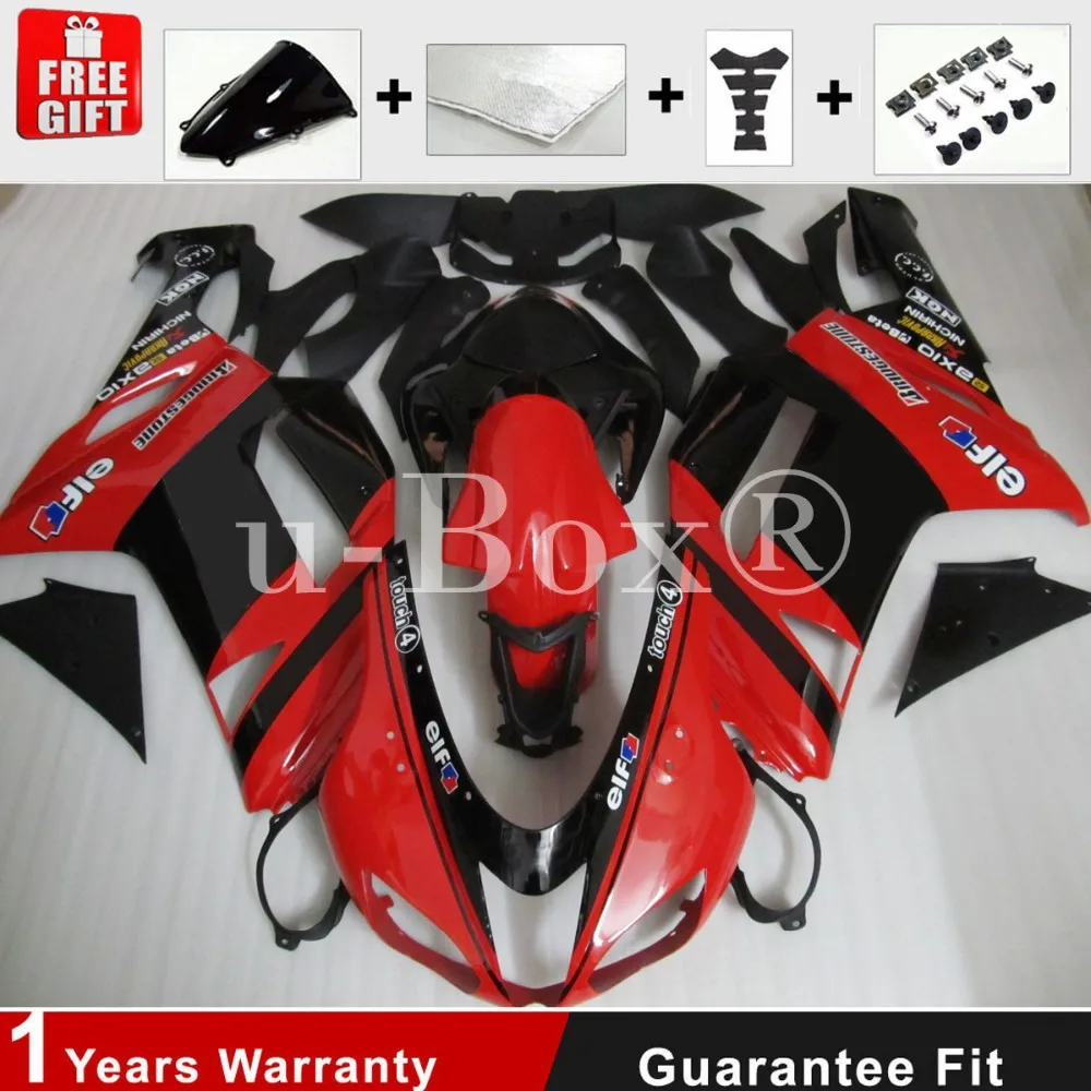 

New ABS Whole bike Fairings Kit Fit for Kawasaki Ninja ZX-6R zx6r 636 2007 2008 07 08 Bodywork set Red black