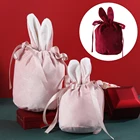 1 шт., фланелевые сумки с пасхальными ушками кролика