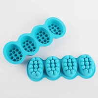 4 grids durable 3d handmade silicone soap mold soap form for massage therapy soap bar diy oval shape soaps resin crafts