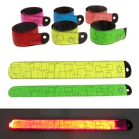 2pcs led armband wristband reflective flashing strip slap band ankle glow bracelet safety light for night jogging walking biking