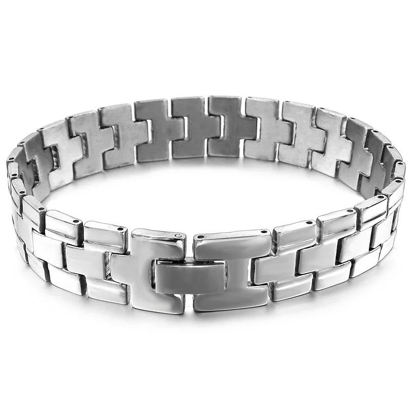 20.5CM 13MM Bijoux 8,4 ''14 мм мужской браслет из нержавеющей стали в классическом байкерском стиле на цепочке для подарка оптом WB032 - Окраска металла: 20.5CM 13MM