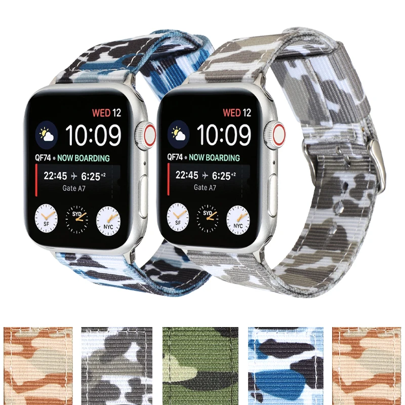 

Camouflage strap for Apple watch band 44 mm 40mm iWatch band 42mm 38mm Silicone sport watchband for Apple watch SE 6 5 4 3 2 1