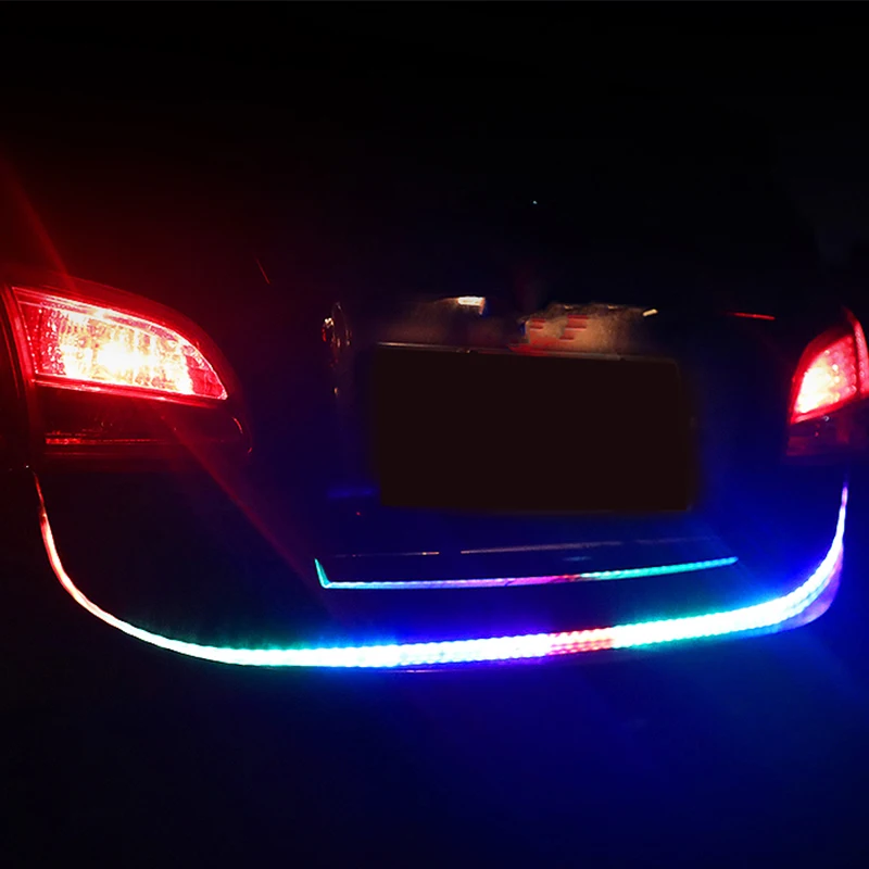 Струящийся светодиодный RGB красочный Автомобильный свет багажника для Nissan Qashqai j11 Juke X-trail T32 Tiida Note Almera Primera Pathfinder Teana