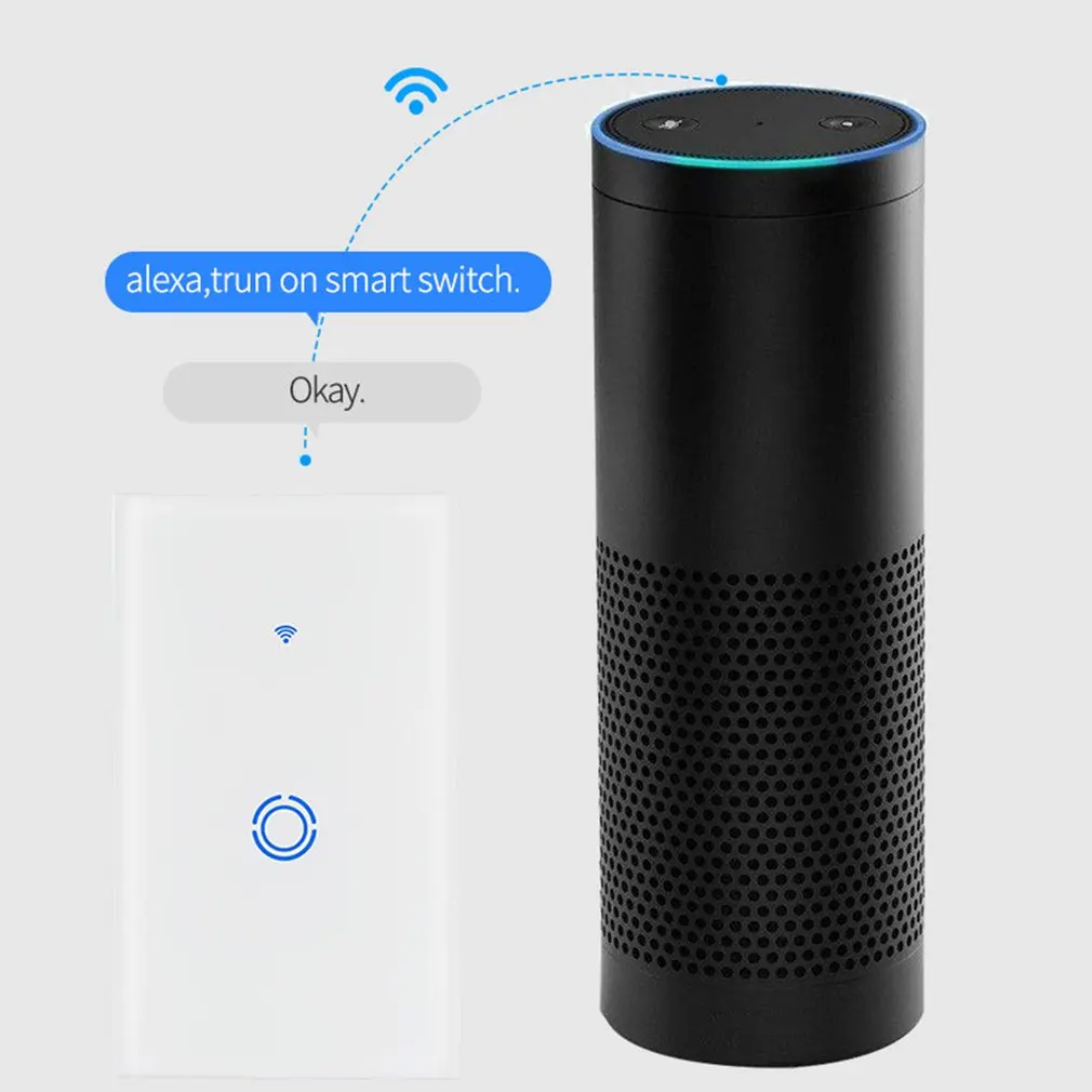 US plug WIFI Smart Touch Switch Wall Light Screen Voice Control High Sensitivity Simple Dirt Proof | Обустройство дома