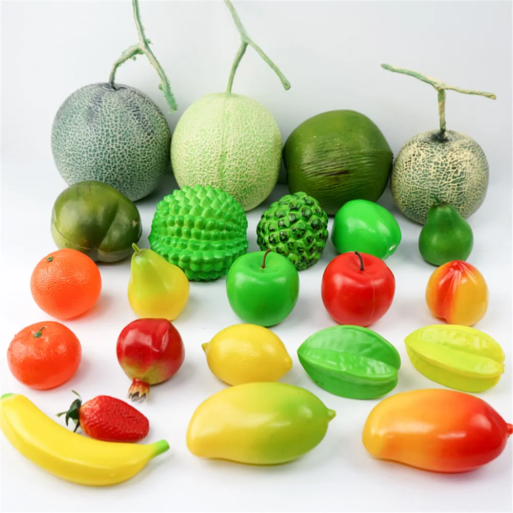 

baby kids toys store shop decor sugar apple pomegranate coconut carambola apple orange cantaloupe durian fake fruit model props