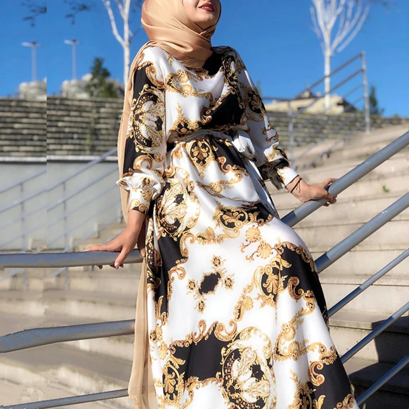 Abaya Dubai Turkey Muslim Dress Women Caftan Marocain 2022 Eid Mubarak Islamic Clothing Bohemian Long Sleeve Gowns Kimono Outfit