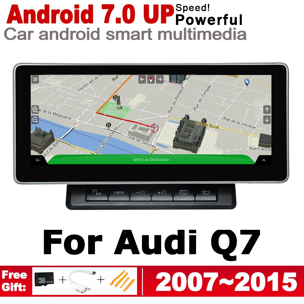 Автомобильный мультимедийный плеер MMI 10 25 &quotHD экран стерео Android 7 0 GPS карта Navi для