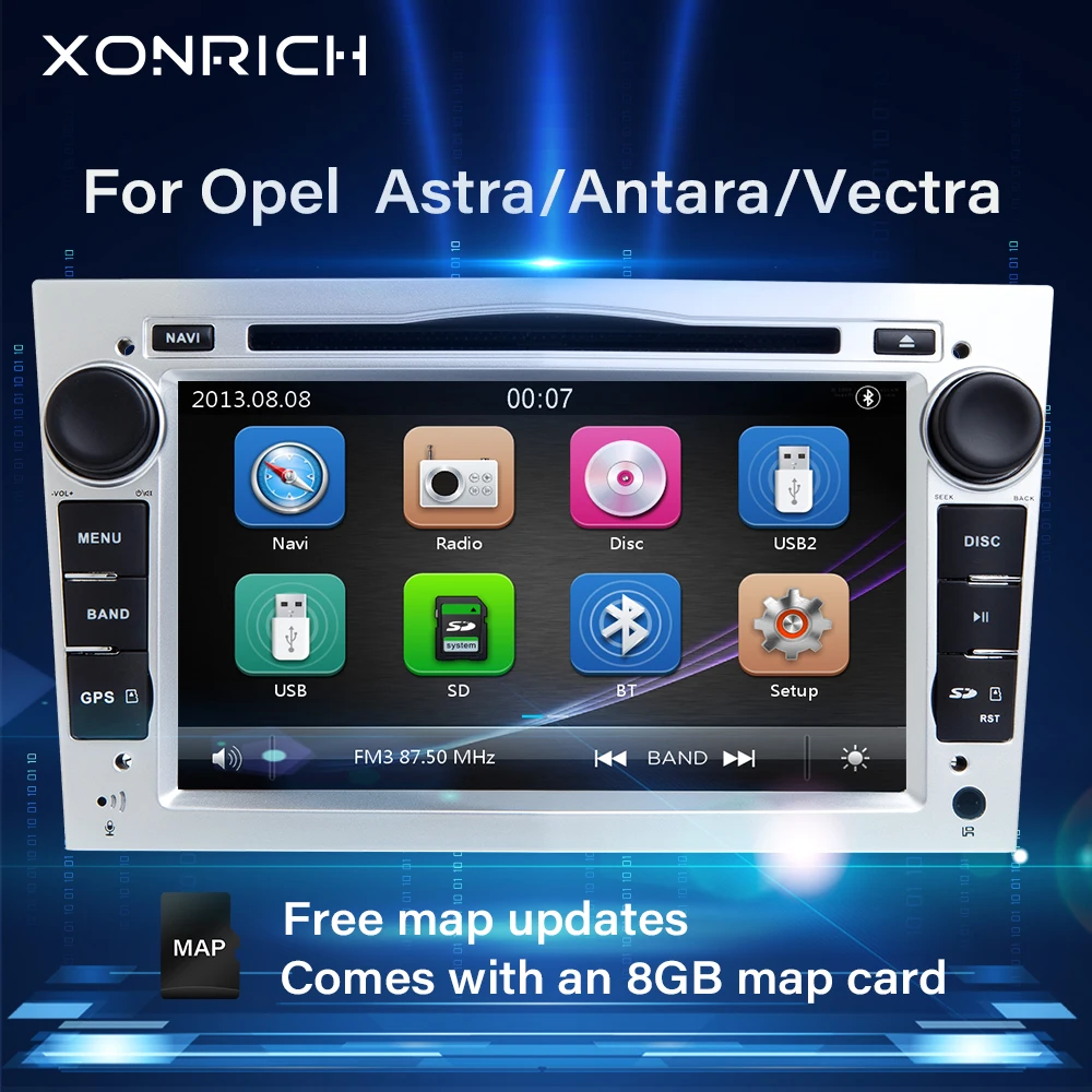 Автомагнитола Xonrich 2 Din мультимедиа для Opel Vectra C Zafira B Vivaro Astra H GJ Corsa D Meriva BAntara DVD