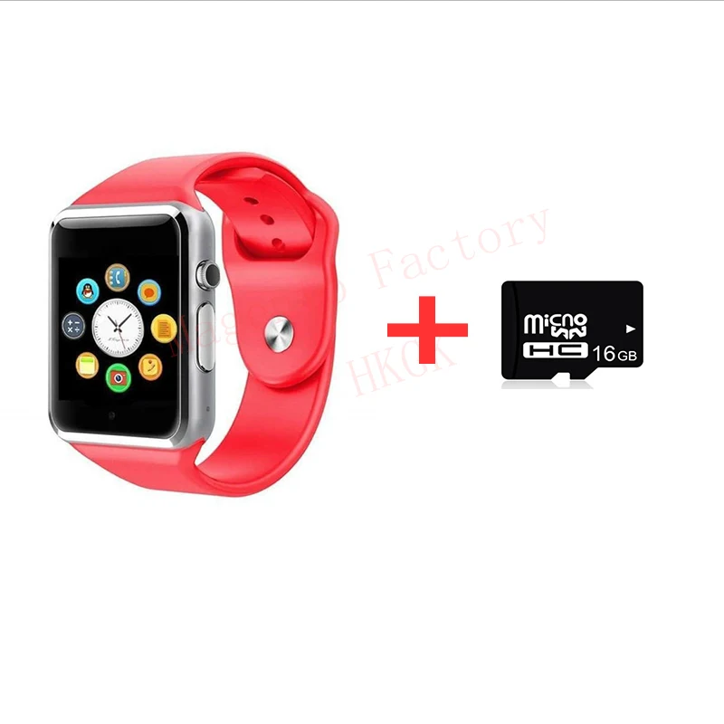 Red add 16TD Card A1 Смарт-часы Bluetooth наручные спортивные часы SIM TF телефон наручные часы камеры для Apple iPhone Android samsung мужчины Wach - Цвет: Red add 16TD Card