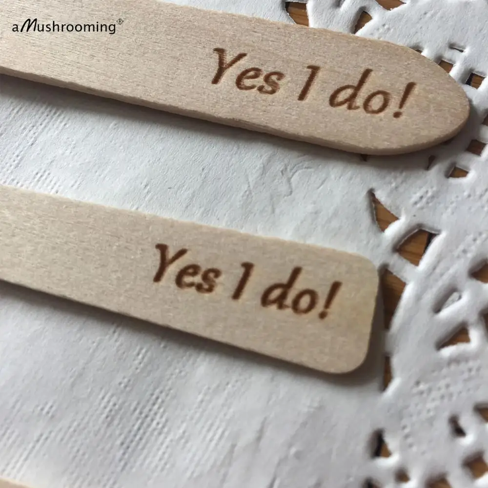 25 персонализированные деревянные одноразовые ложки десертные тематические