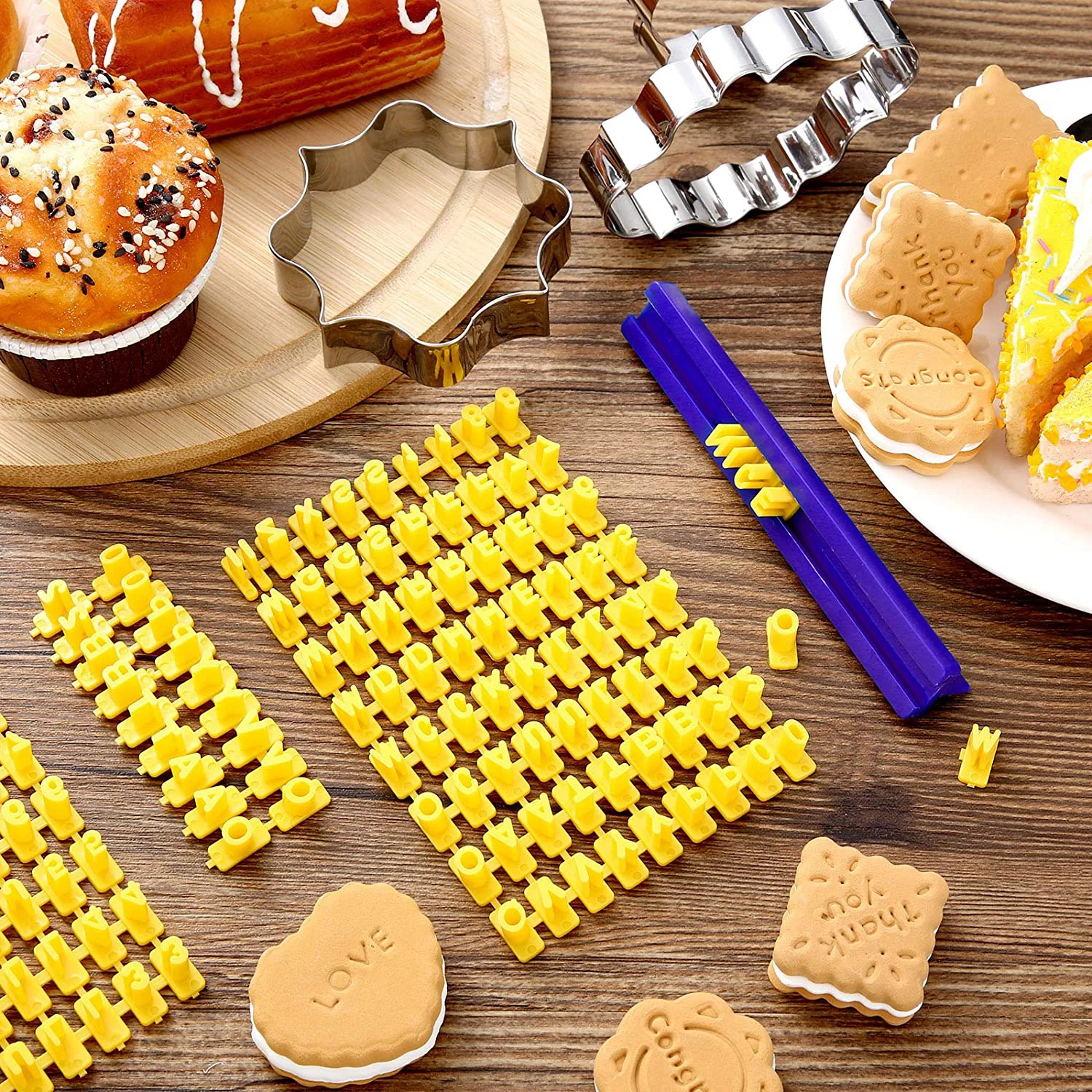 

Alphabet Number Punctuation Cookie Stamps Biscuit Letter Stamp Fondant Embosser Cutter Set Letters Lower and Upper Case