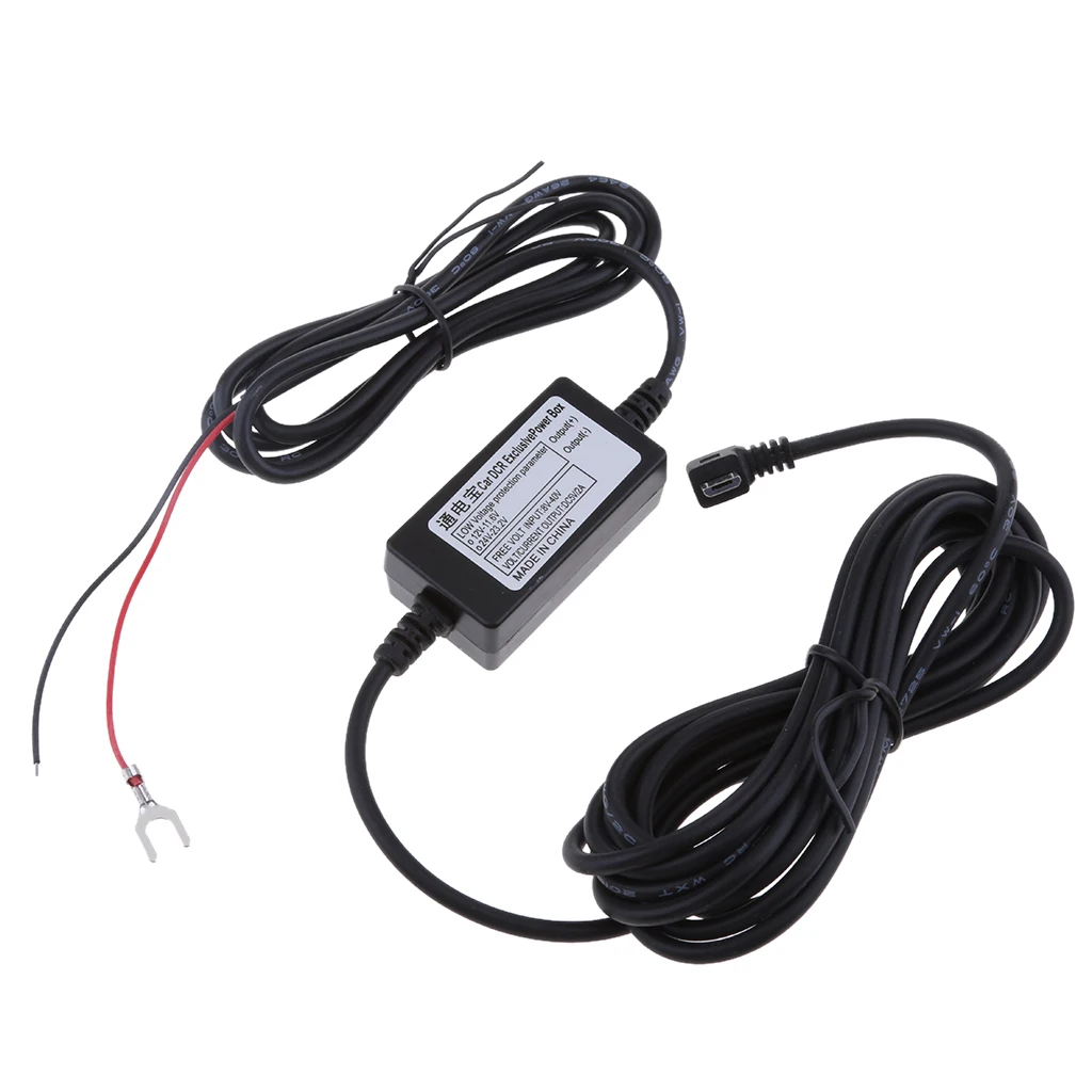 Автомобильное зарядное устройство 90 ° левый Micro USB для видеорегистратора