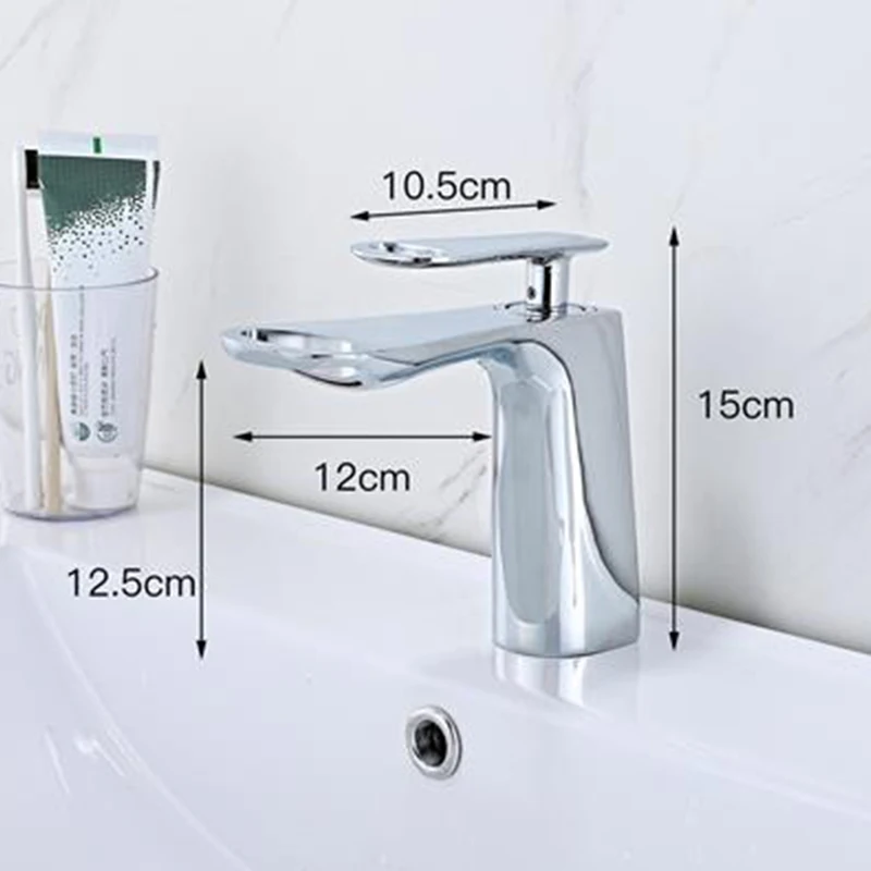 Хромированный смеситель для раковины Azeta AT6706 латунный кран Водопад одна ручка