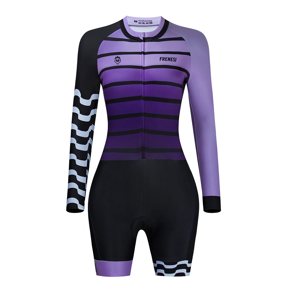 

2021 Frenesi Sports Jumpsuit Long Sleeve Skinsuit Cycling Clothing Bicycle Ciclismo Triathlon Bodysuit Tracksuit Women MTB Suit