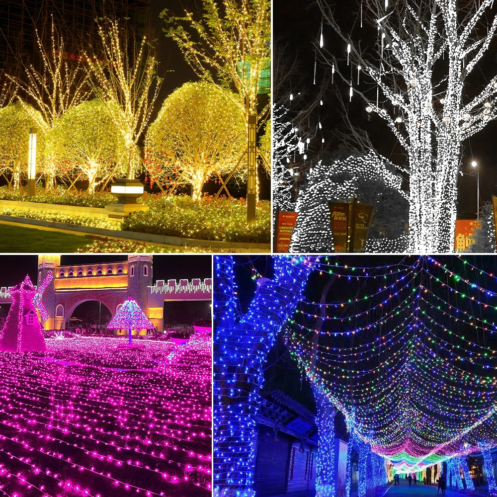 Гирлянда сосулька 220 В с европейской вилкой садовая газонная лампа занавеска