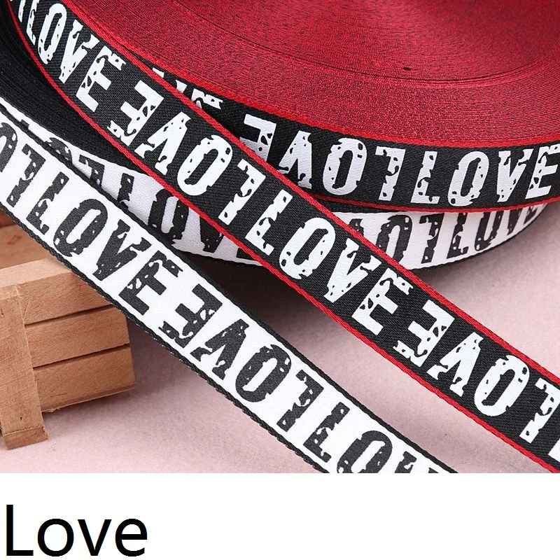 Cinta con letras de amor impresas, cinta de grogrén para manualidades, costura hecha a mano, para sombreros, ropa, material adicional, 5M, 2cm