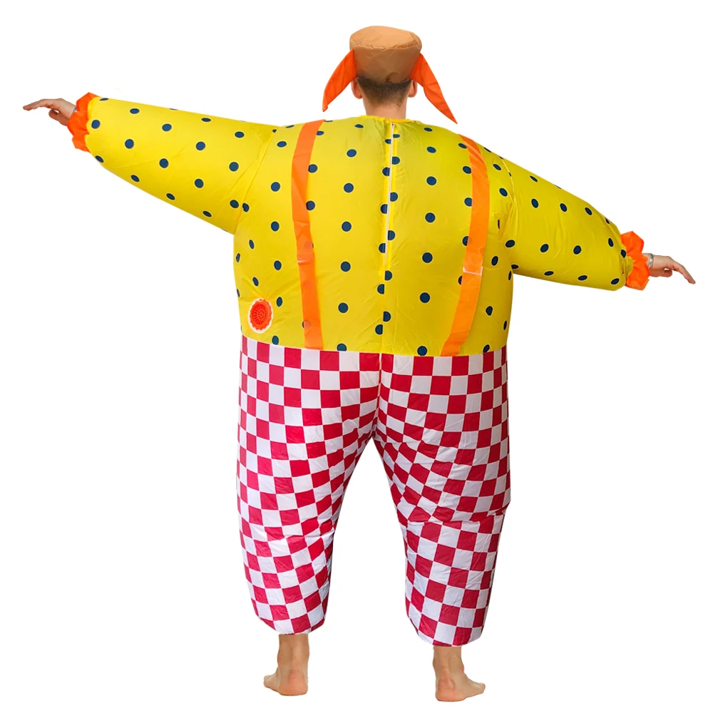 Надувной костюм счастливого клоуна для взрослых Рождество Хэллоуин новогодние