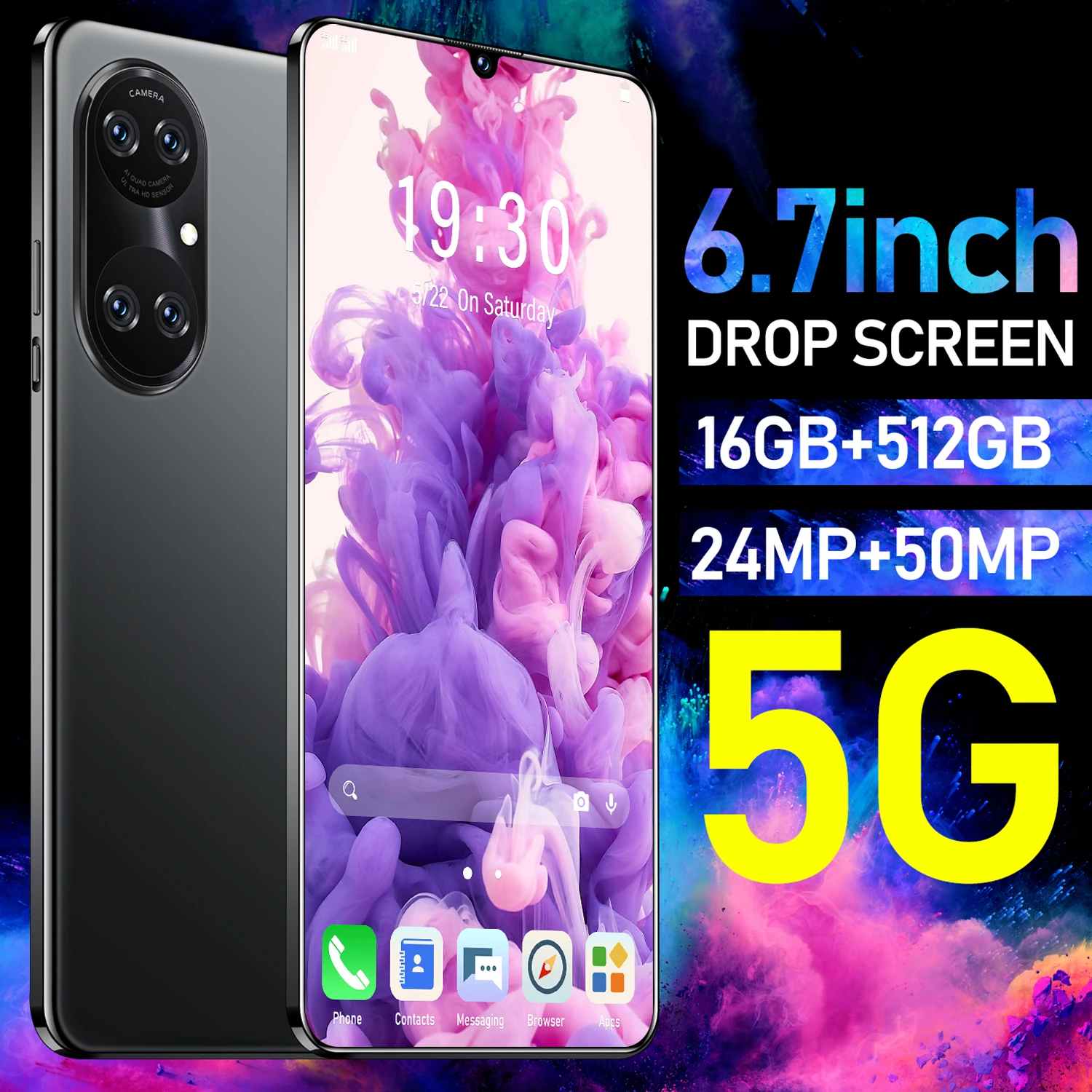 

2021 Global Version Smartphone Nowa8 Pro 6.7 Inch Android Phone Full Screen 7000mAh Unlocked Phones 8GB 256GB Face ID 5G Celular