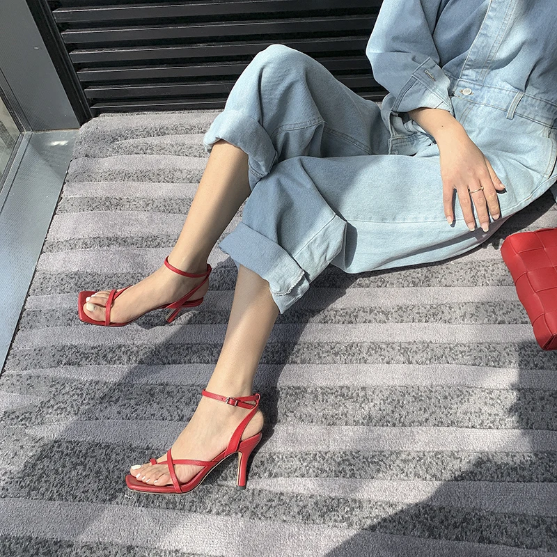 

ZVQ Woman Fashion Sandals Square Toe summer New Style Genuine Leather Leisure Shoes Concise Comfortable chromatic colour