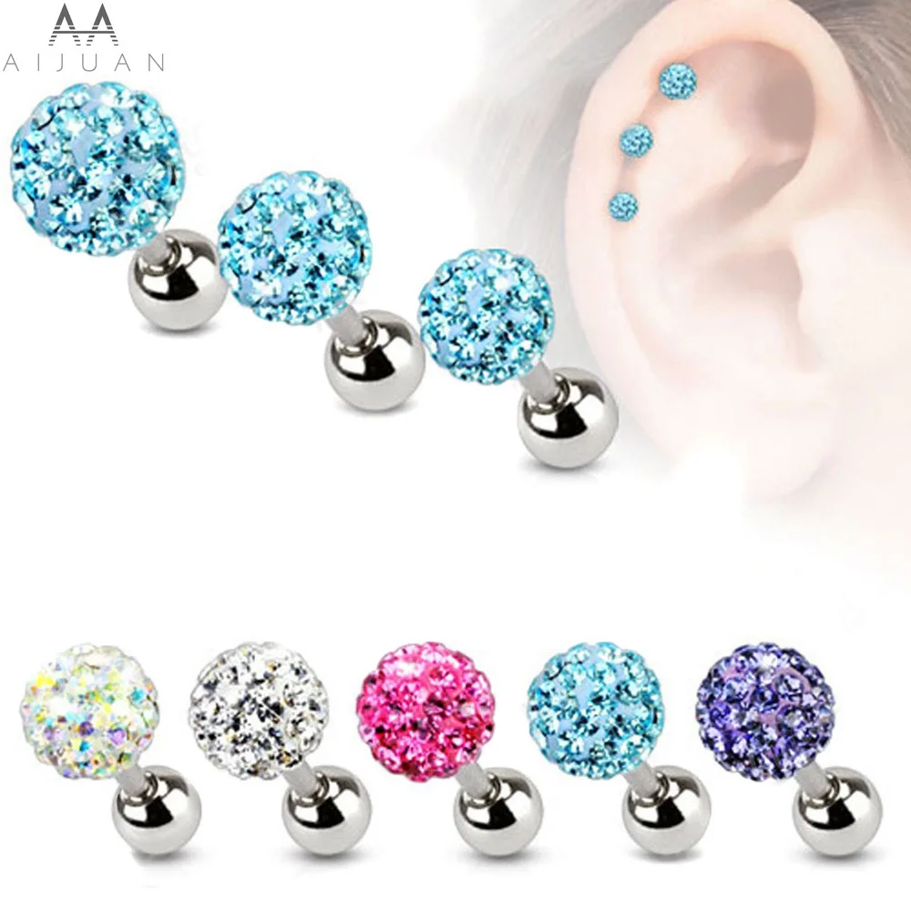 Серьги для пирсинга хрящевая спираль женские ювелирные изделия из хирургической