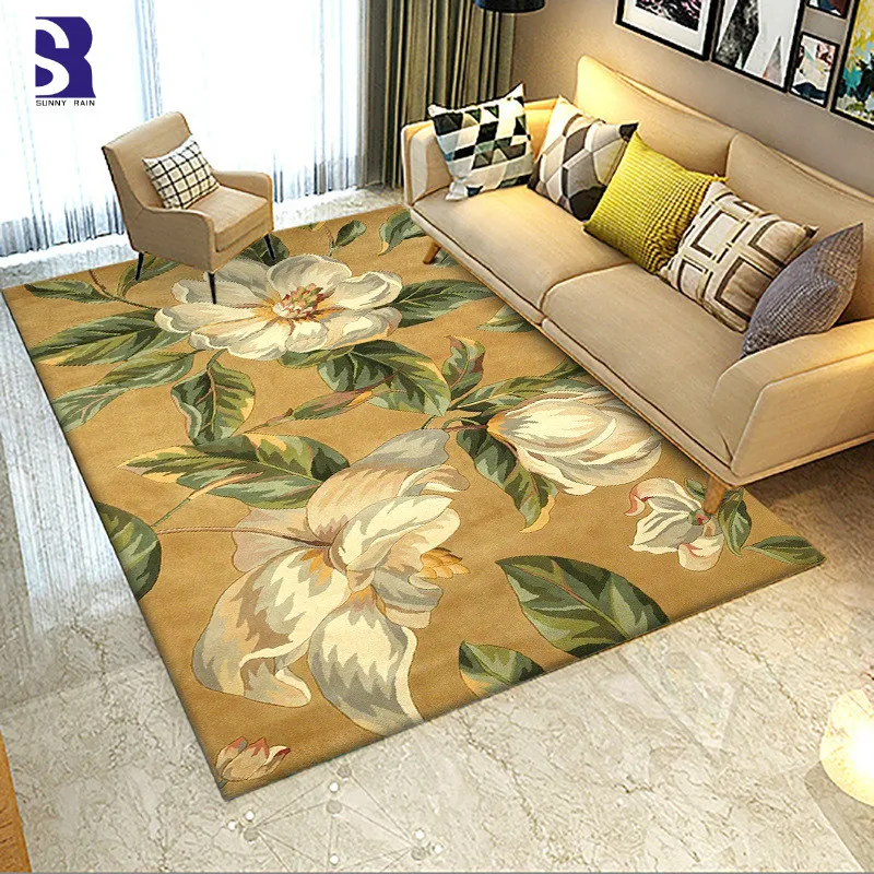 

1 шт., флисовый ковер SunnyRain с большими цветами для гостиной, спальни, кухни