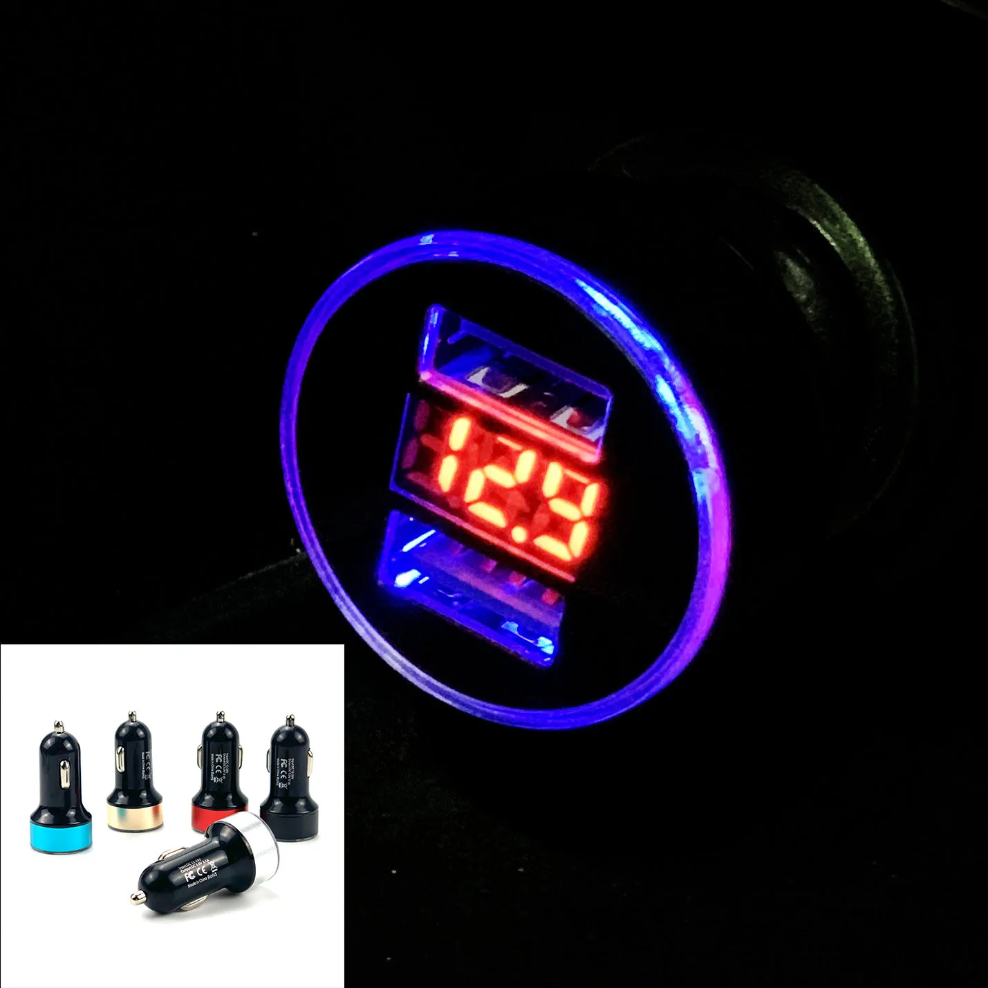 Автомобильное зарядное устройство с двумя USB-портами 3 1 А светодиодный дисплей