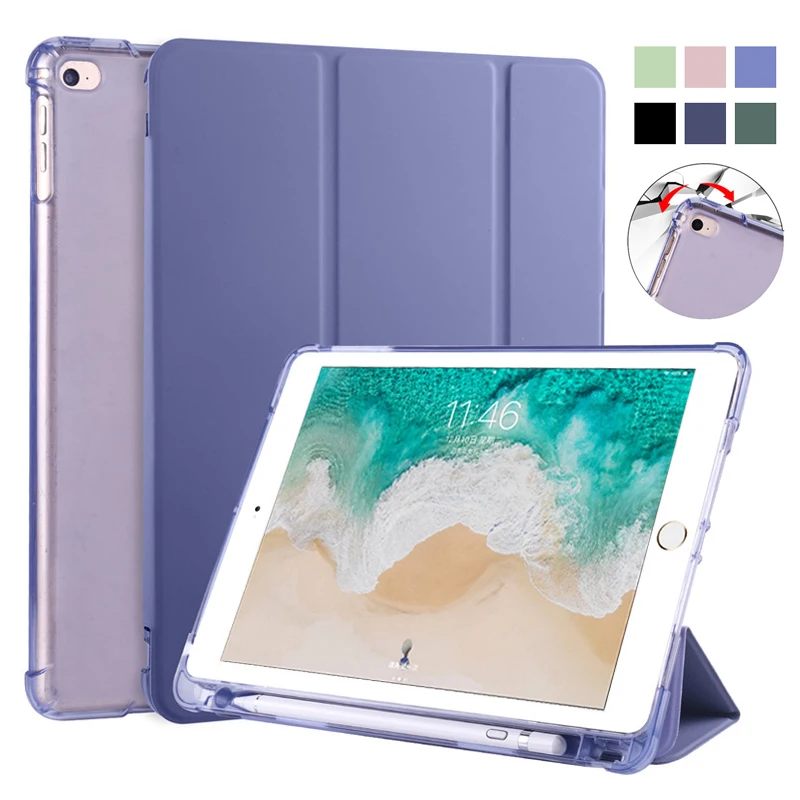 

For iPad 8th 7th 6th Generation Case With Pencil Holder Folding Smart Cover Funda For iPad 10.2 9.7 iPad 8 7 6 5 Air 3 2 1 Case