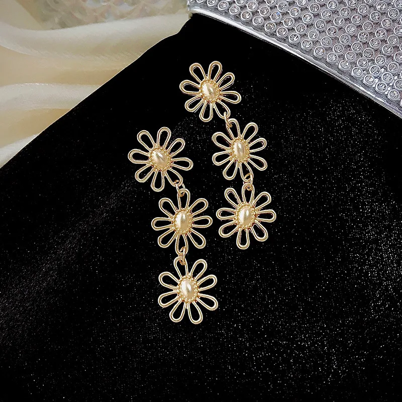 Женские серьги с подсолнухом серьги-кольца в форме подсолнуха оригинальные