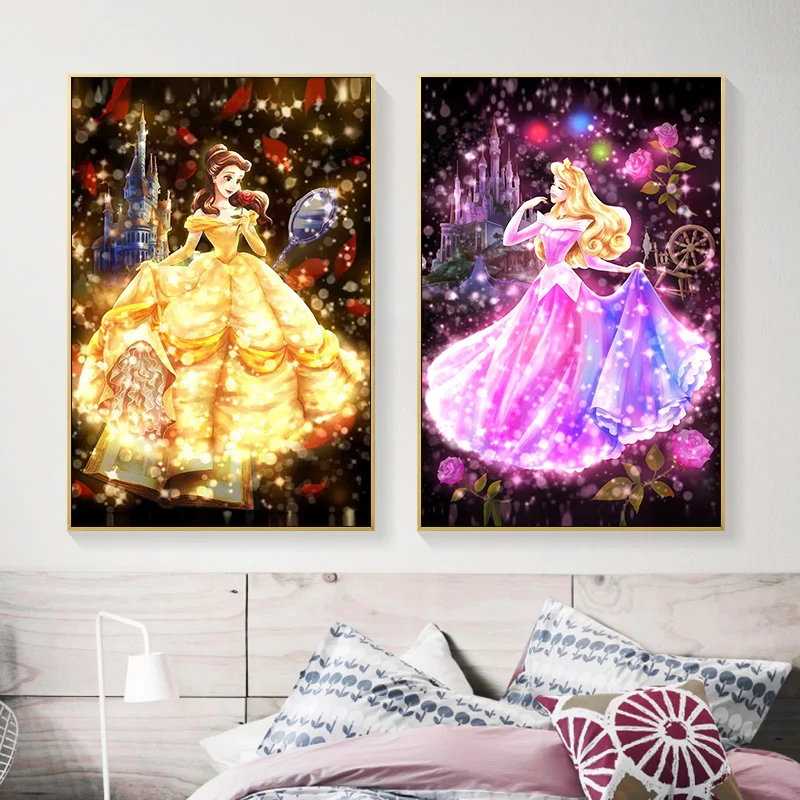 

Disney Rapunzel Snow White Cinderella Forest Princess Anime Poster Posters And Prints Wall Pictures Living Room Decoration