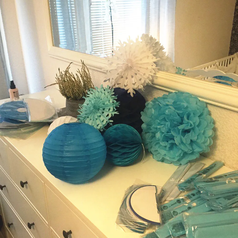 Babyshower lampion вечерние декоративные бумажные фонари с шаром в виде сот 5 шт. 6 дюймов