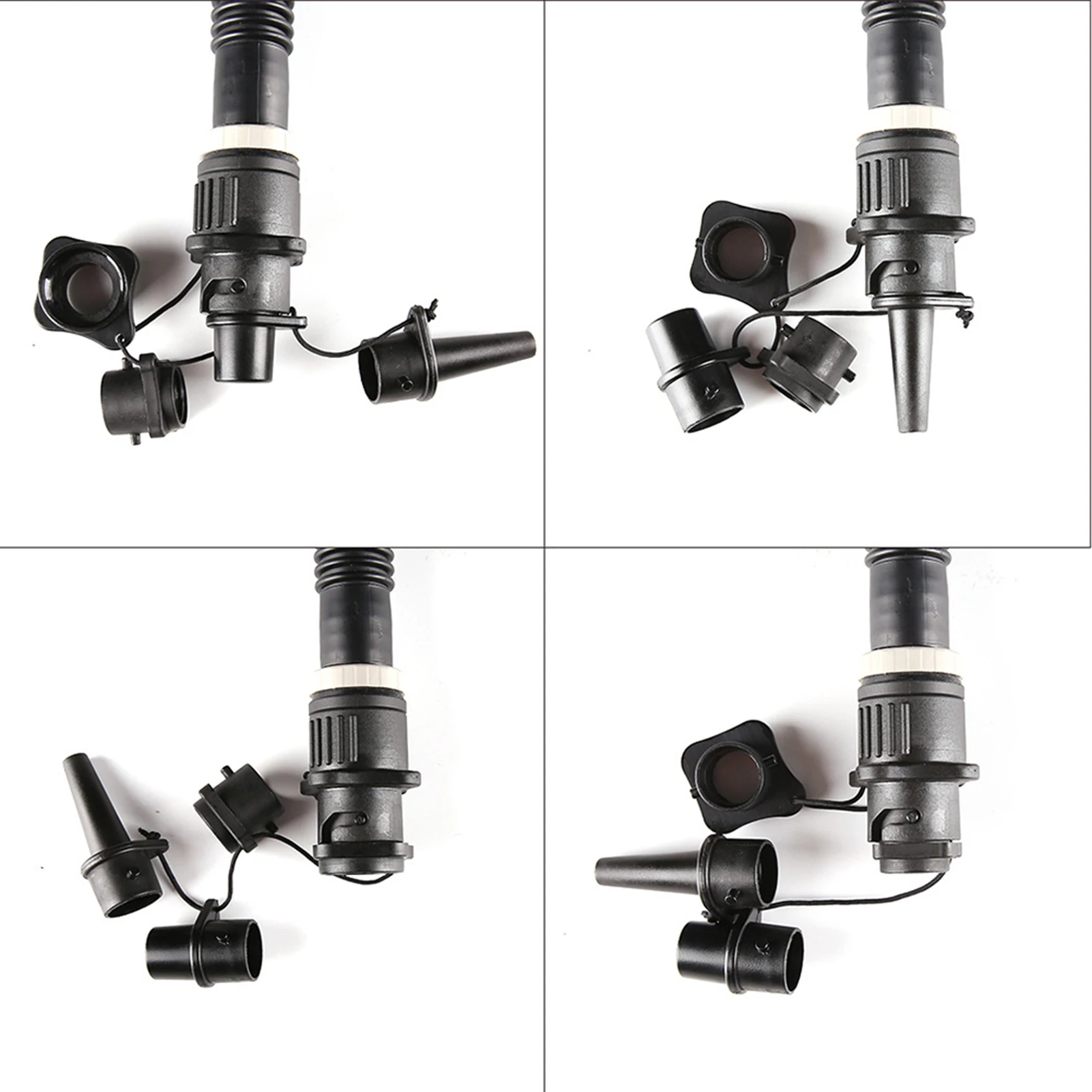 

Inflatable Boat Pump Adaptor Rubber Boat Kayak Air Valve Adaptor Tire Compressor Converter 4 Nozzle Leak-proof Multifunctional