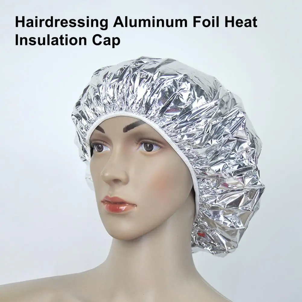 

Hair Processing Cap Good Insulation Reusable Skin-friendly Silver Foil Deep Conditioning Cap for Home