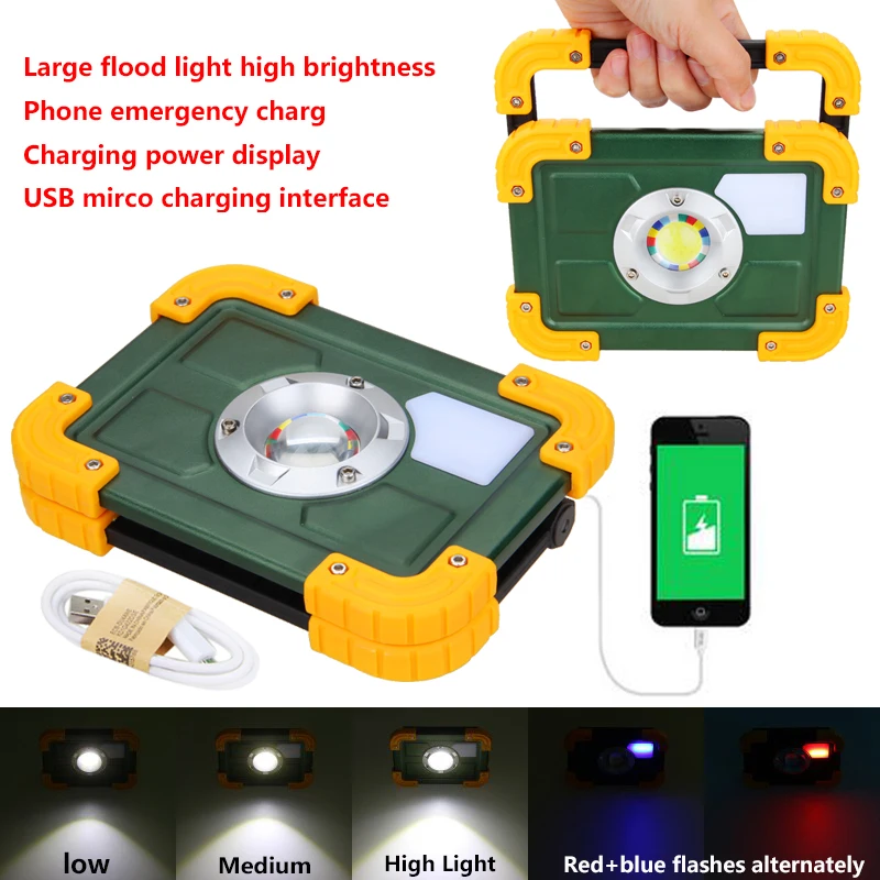 30 Вт Светодиодный точечный светильник Led Verlichting Oplaadbare 4*18650 батарея COB прожекторная лампа для прожектор для охоты и кемпинга