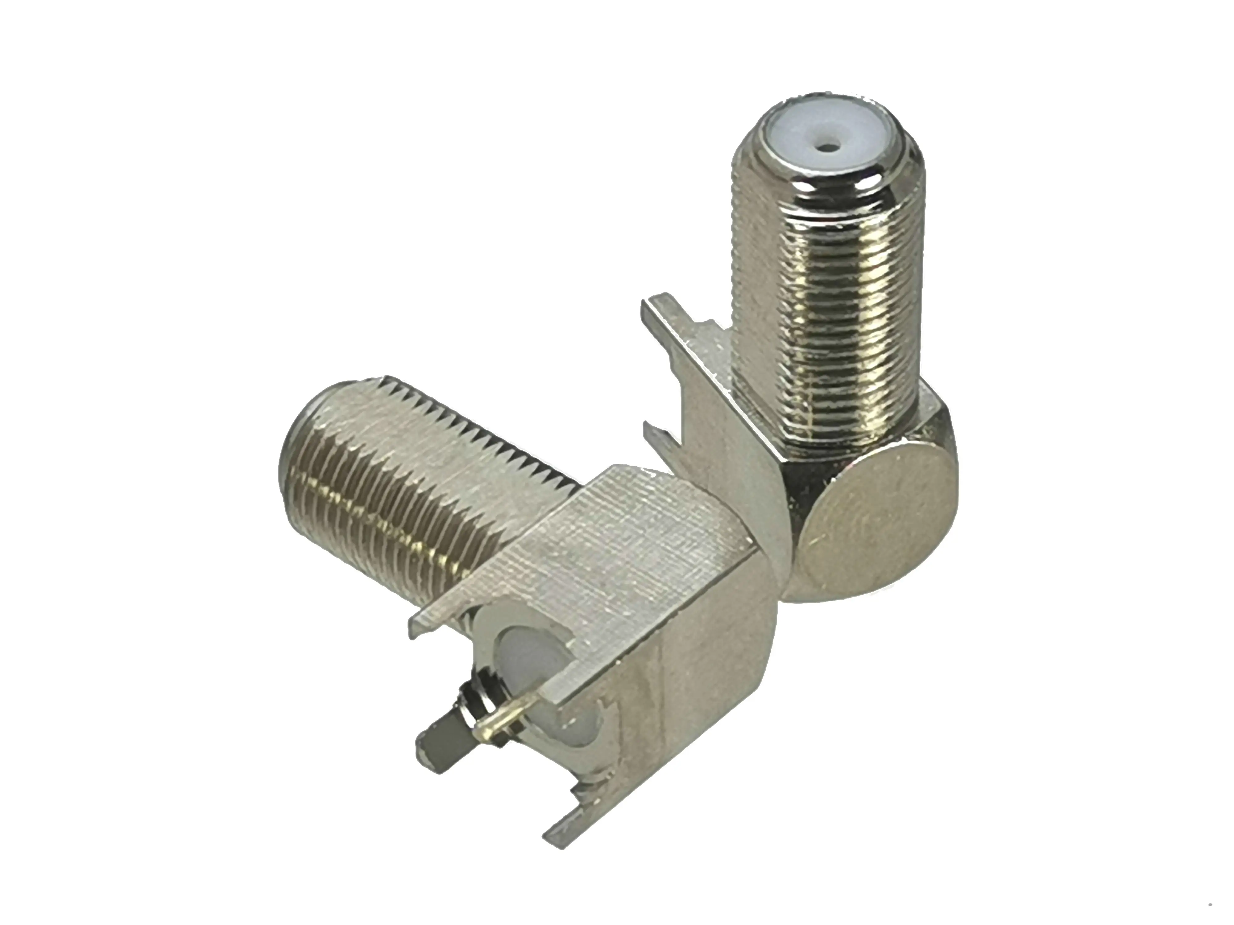 F ТВ гнездо прямоугольный припой для монтажа на печатную плату RF коаксиальный