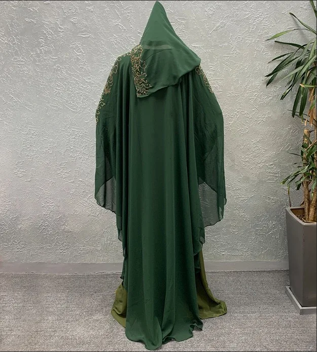 New African Dresses for women Popular Bazin Chiffon cloak Long dresses Dashiki Diamond loose Style Dress for lady