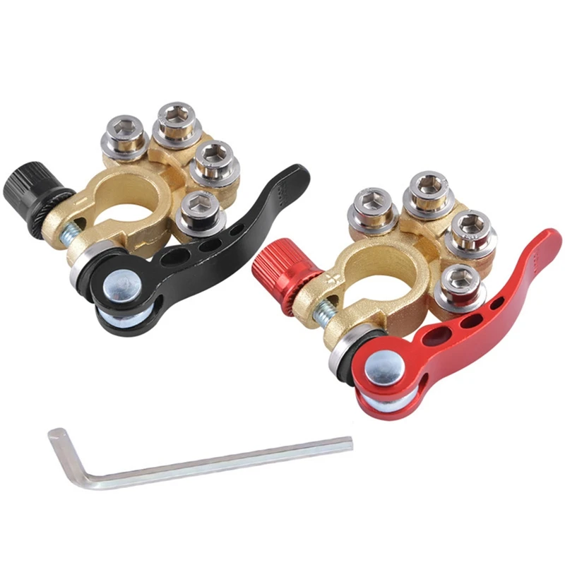 

Car Battery Terminal Connector Clamp Quick Release Adjustment Disconnect Tool Thickened Brass Multiple Interface Terminal Block