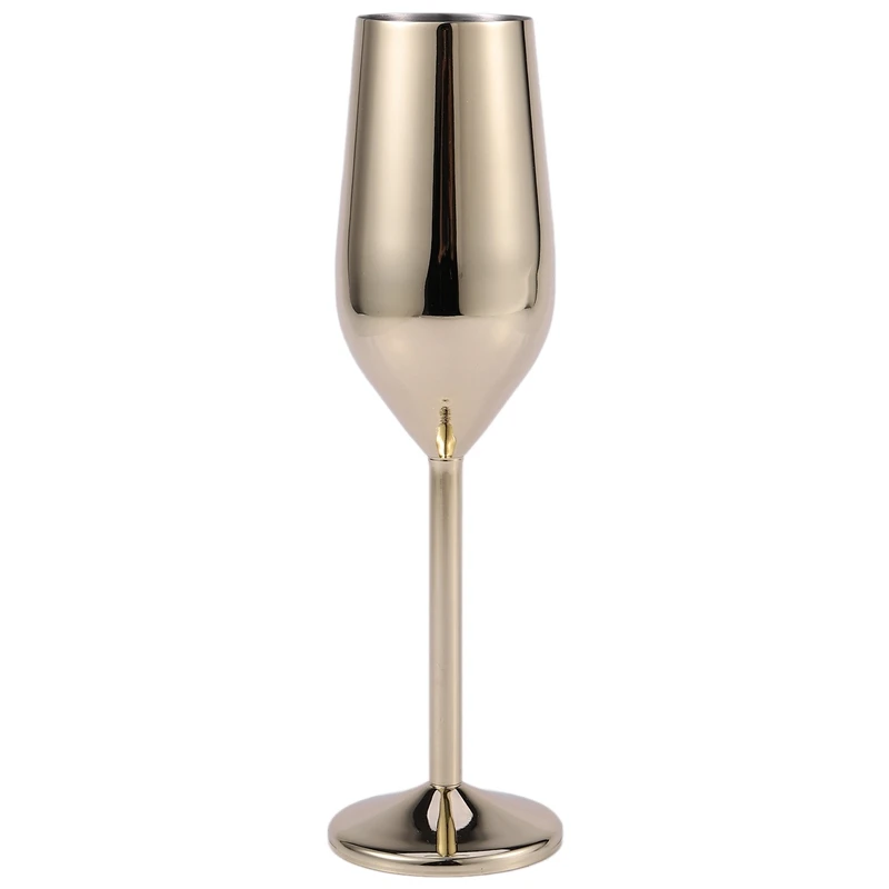 

2Pcs/Set Shatterproof Stainless Champagne Glasses Brushed Gold Wedding Toasting Champagne Flutes Drink Cup Party Marriage Wine