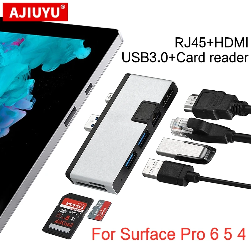 USB концентратор AJIUYU с mini DP на Multi RJ45 HDMI для Microsoft Surface Pro 6 5 4 док станция адаптер