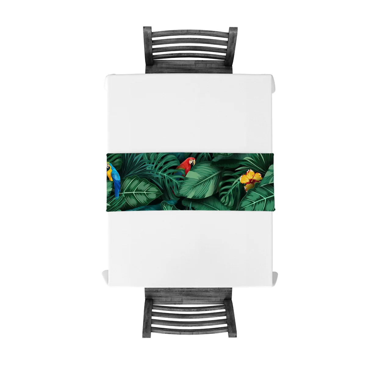 Animal Parrot Tropical Plant Green Leaf Table Runners For Wedding Party Decoration Modern Runner Home Kitchen Decor | Дом и сад