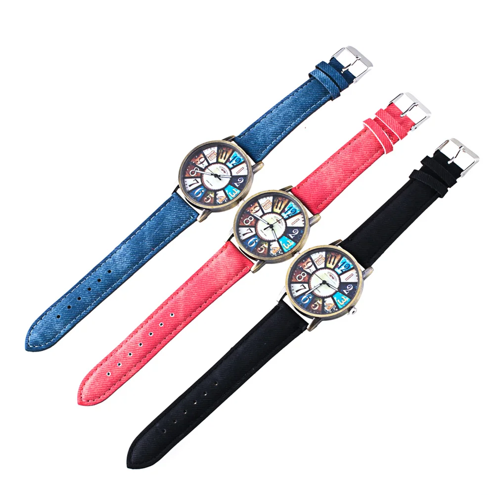 Женские Модные кварцевые часы из искусственной кожи с ремешком винтажные