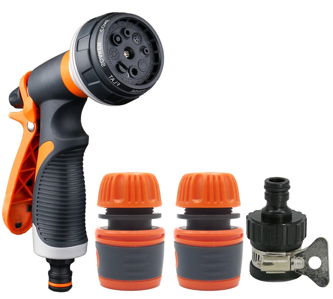 8 функциональный Пластиковый садовый водяной пистолет с разъемом подходящий для