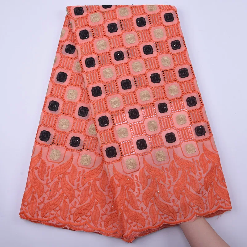 Чистый хлопок африканская швейцарская вуаль кружевная ткань 2020