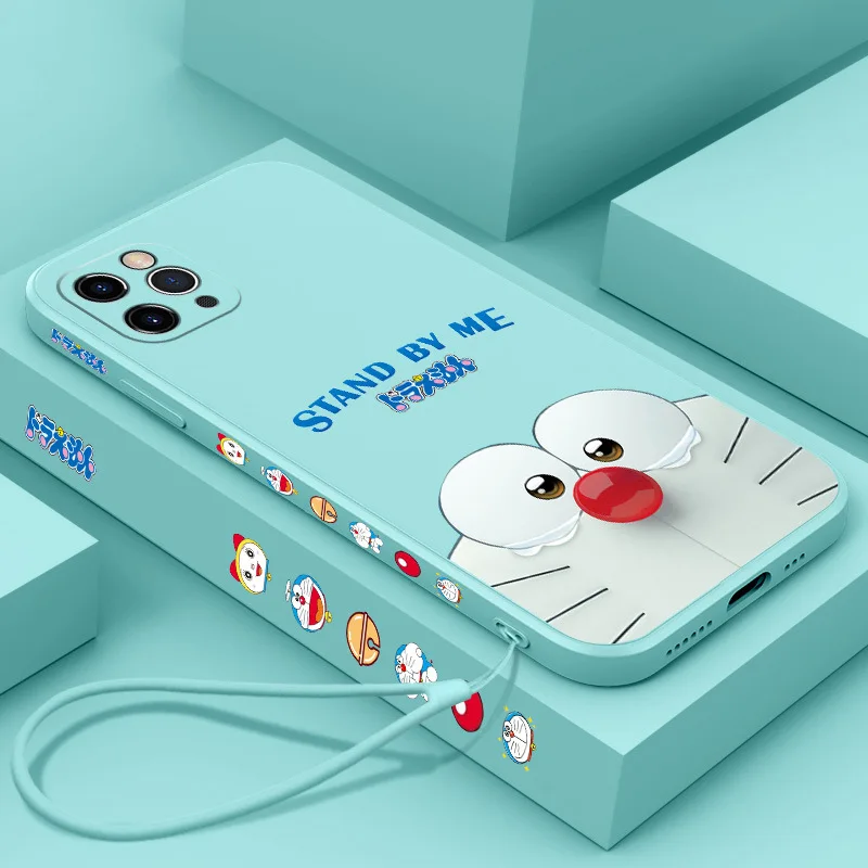 

Cute Doraemon Phone Case for IPhone 12 12Mini 11 ProMax XS Max XR 7 8 Plus Cartoon Painting Soft Silicone Cover