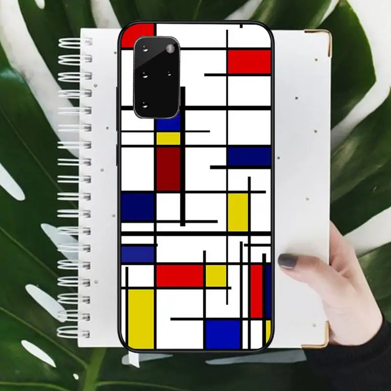 

bauhaus style abstract piet mondrian Phone Case For Samsung galaxy S 9 10 20 A 10 21 30 31 40 50 51 71 s note 20 j 4 2018 plus