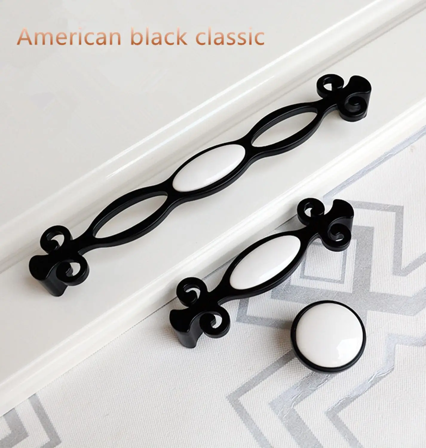 Американская черная керамическая ручка современный минималистичный гардероб