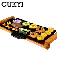 CUKYI Korean ceramic electric oven barbecue large fume non stick pan hotplate household indoor grill 2100w Rapid heating