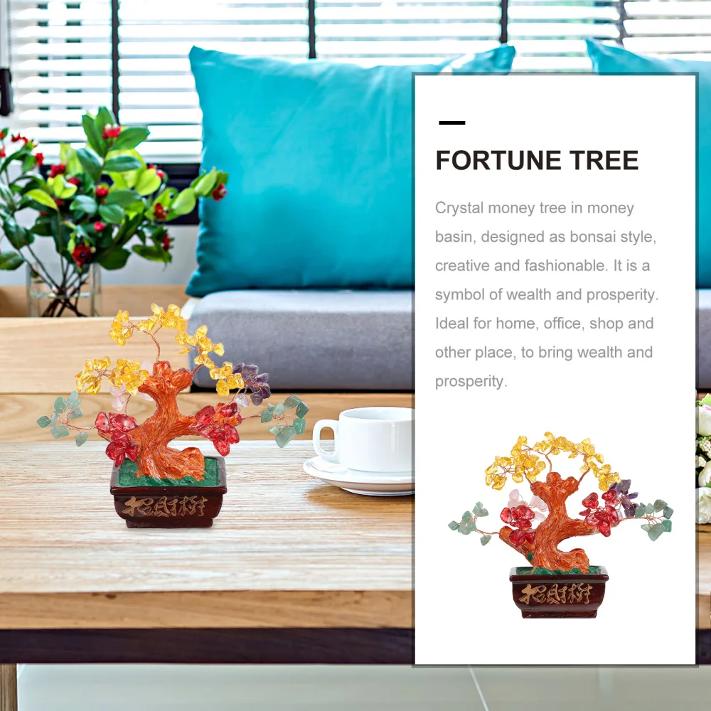 

1pc Money Tree Adornment Fortune Tree Desktop Feng Shui Decor for Home Office