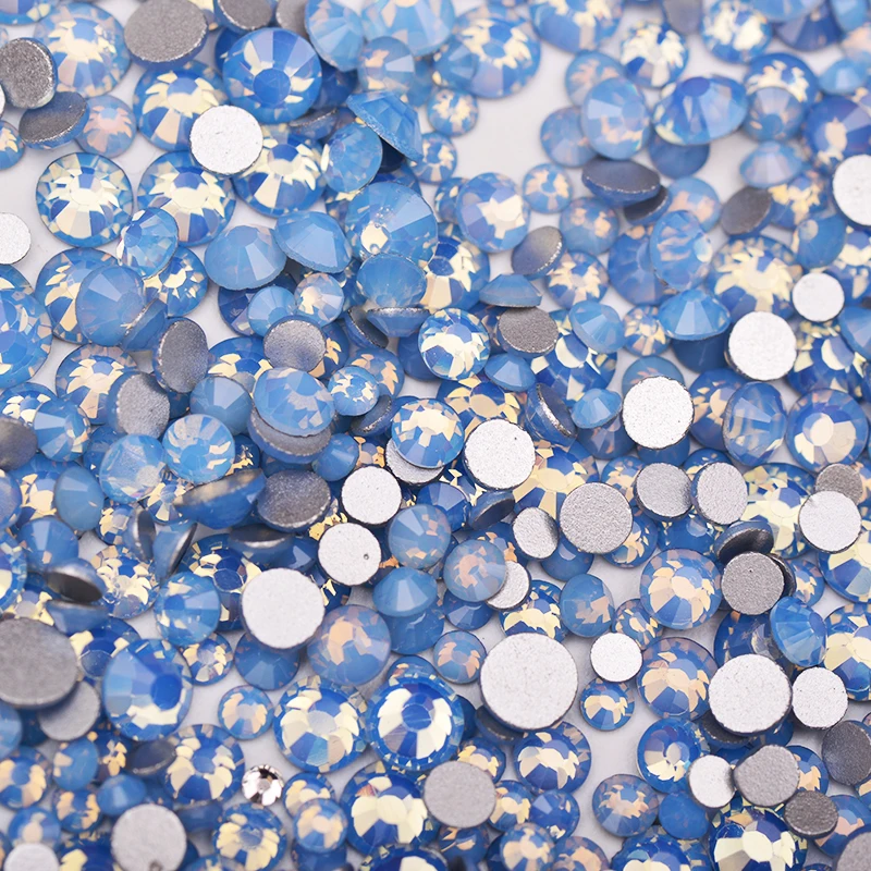 JUNAO Mix Size Opal Green Glass Nail Rhinestone Sticker Art Decoration Round Crystal Stone Flatback Strass For Crafts | Дом и сад