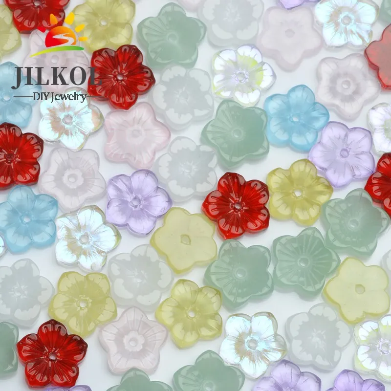 20/40 шт смешанные цвета браслеты с подвесками в виде лепестков из чешского